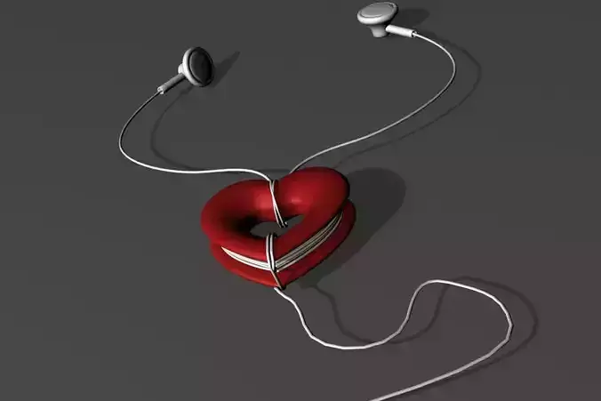 Heart Cord wrap 3D print model
