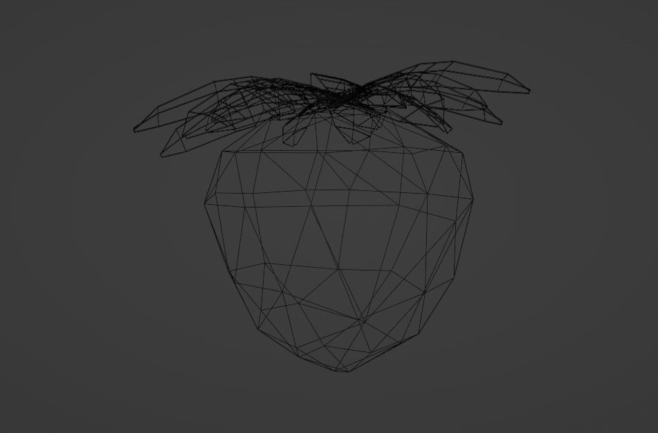 Low-Poly Cartoony Strawberry Low-poly 3D model_4
