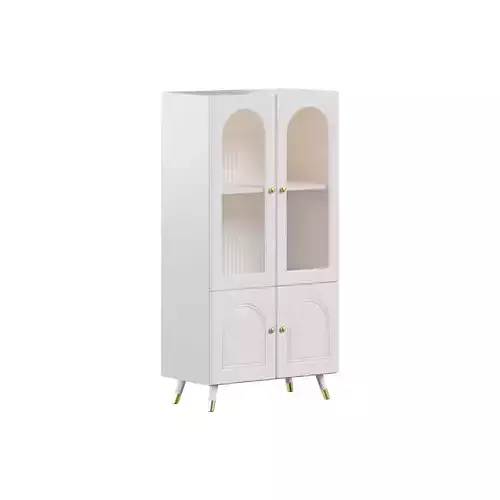 Cabinet Included White Closed Back Wooden Standard Bookcase