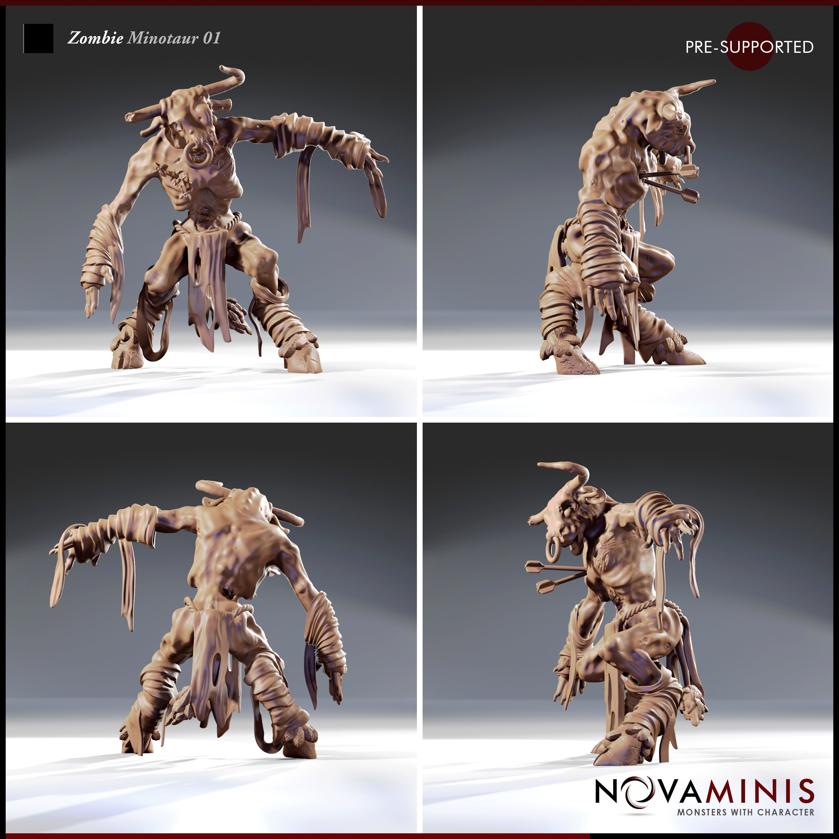 Zombie Minotaur 01 3D print model_2