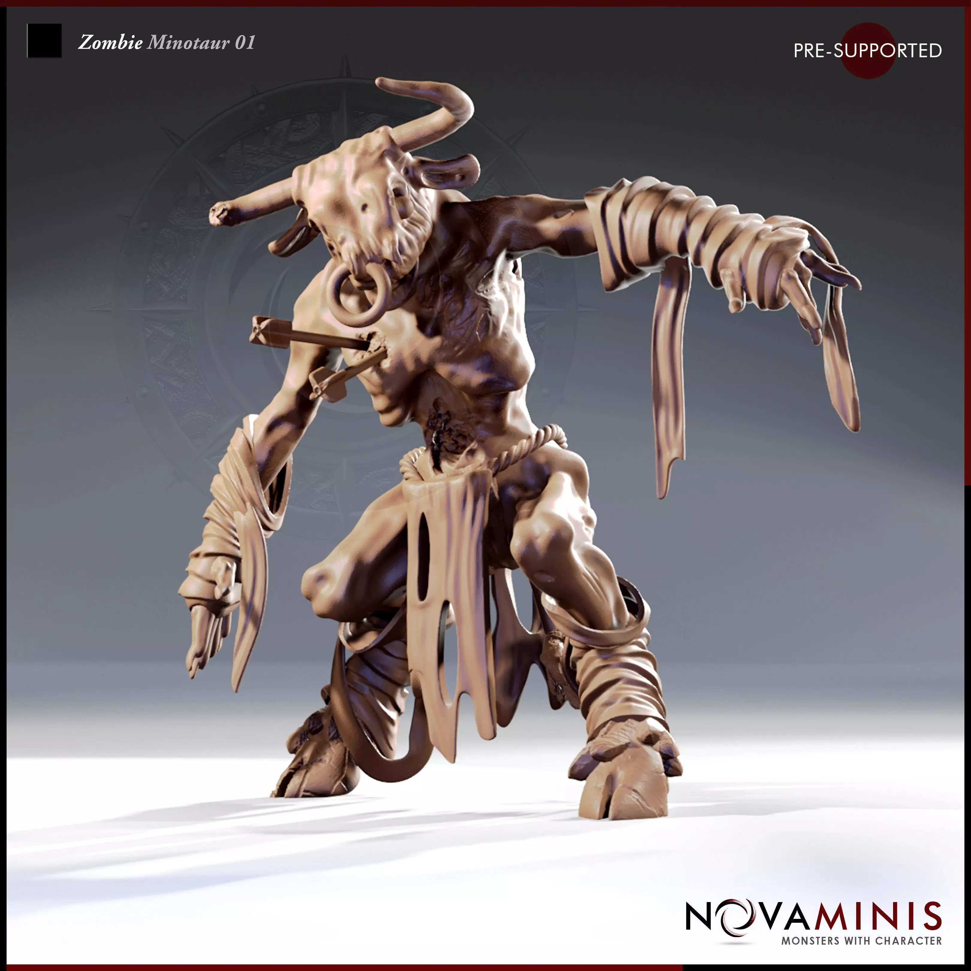 Zombie Minotaur 01 3D print model_0