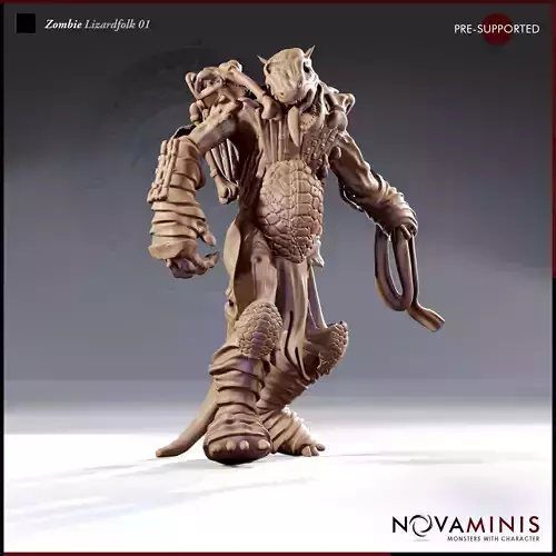 Zombie Lizardfolk 01 3D print model