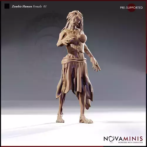 Zombie Human Female 01 3D print model