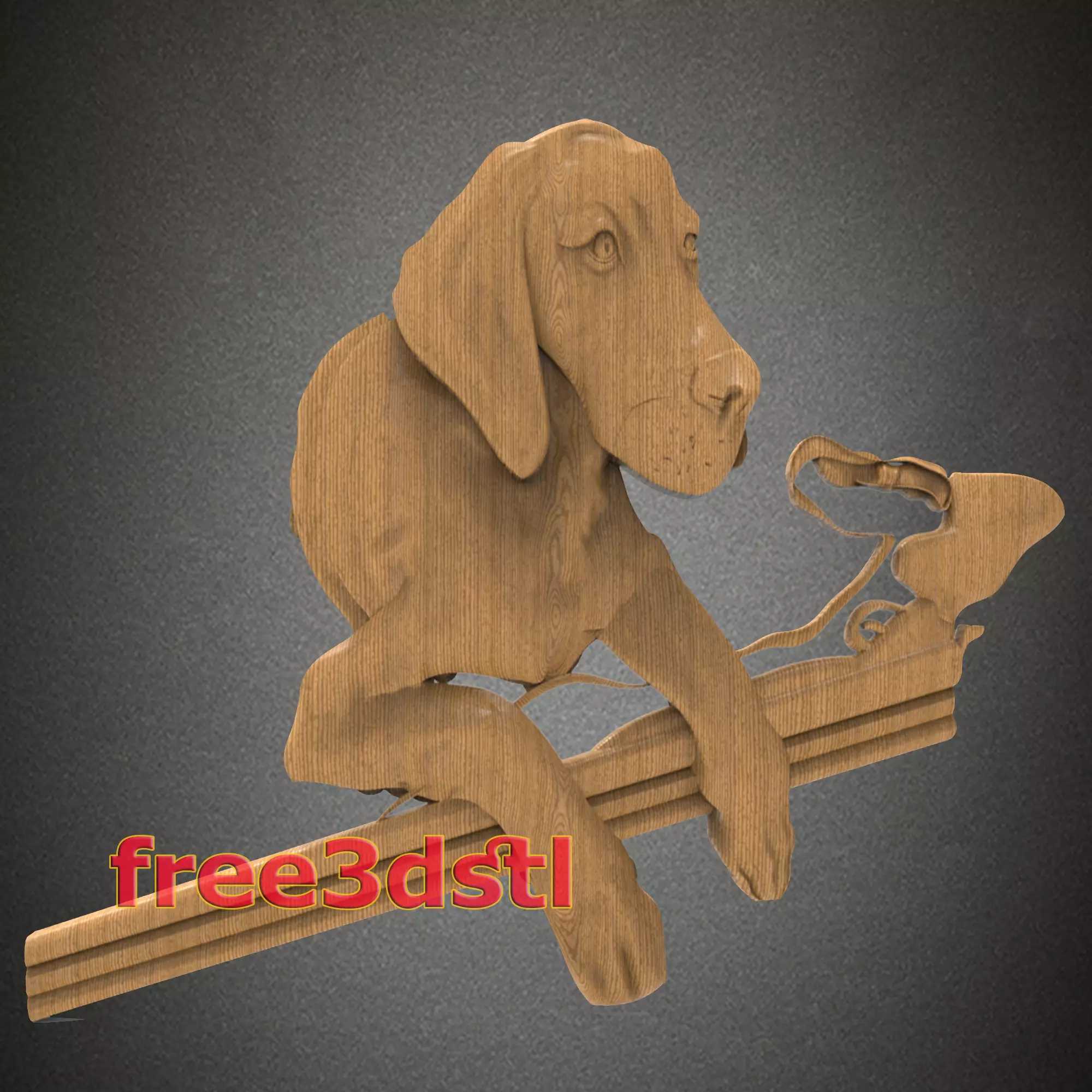 dog 3D STL Model for CNC Router Free 3D print model_0