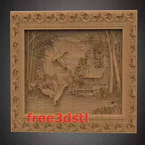 HOUSE LAKE FOREST 3D STL Model for CNC Router