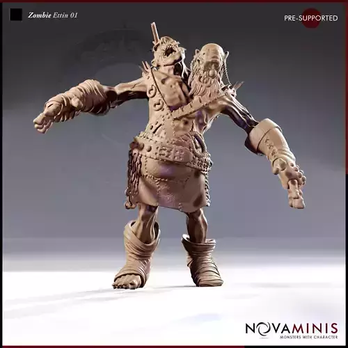 Zombie Ettin 01 3D print model