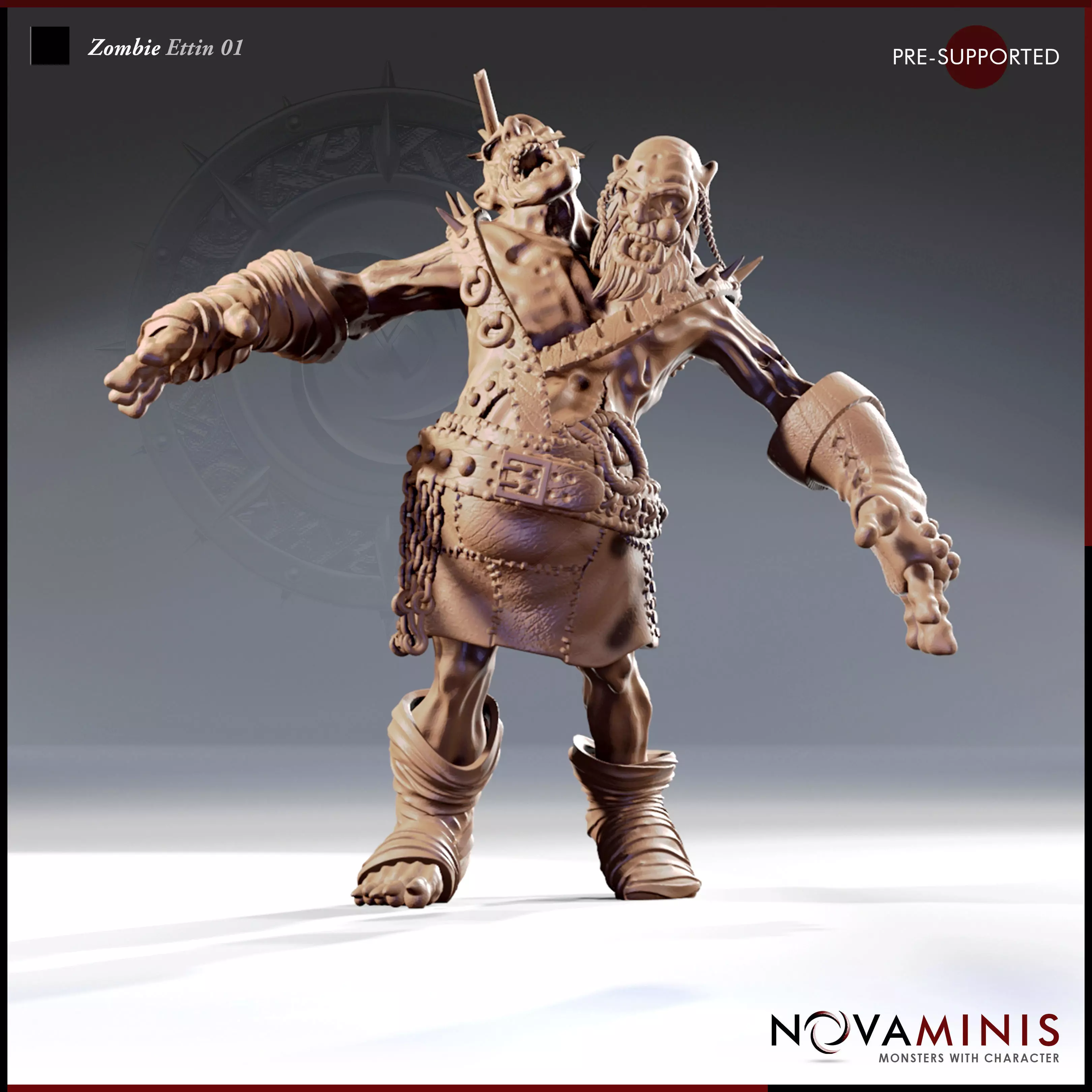 Zombie Ettin 01 3D print model_0