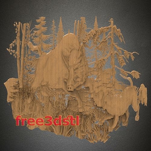 giant boar 3D STL Model for CNC Router Free 3D print model