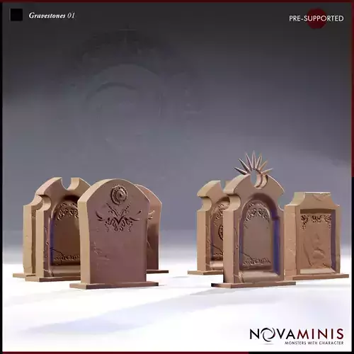 Gravestones 01 3D print model