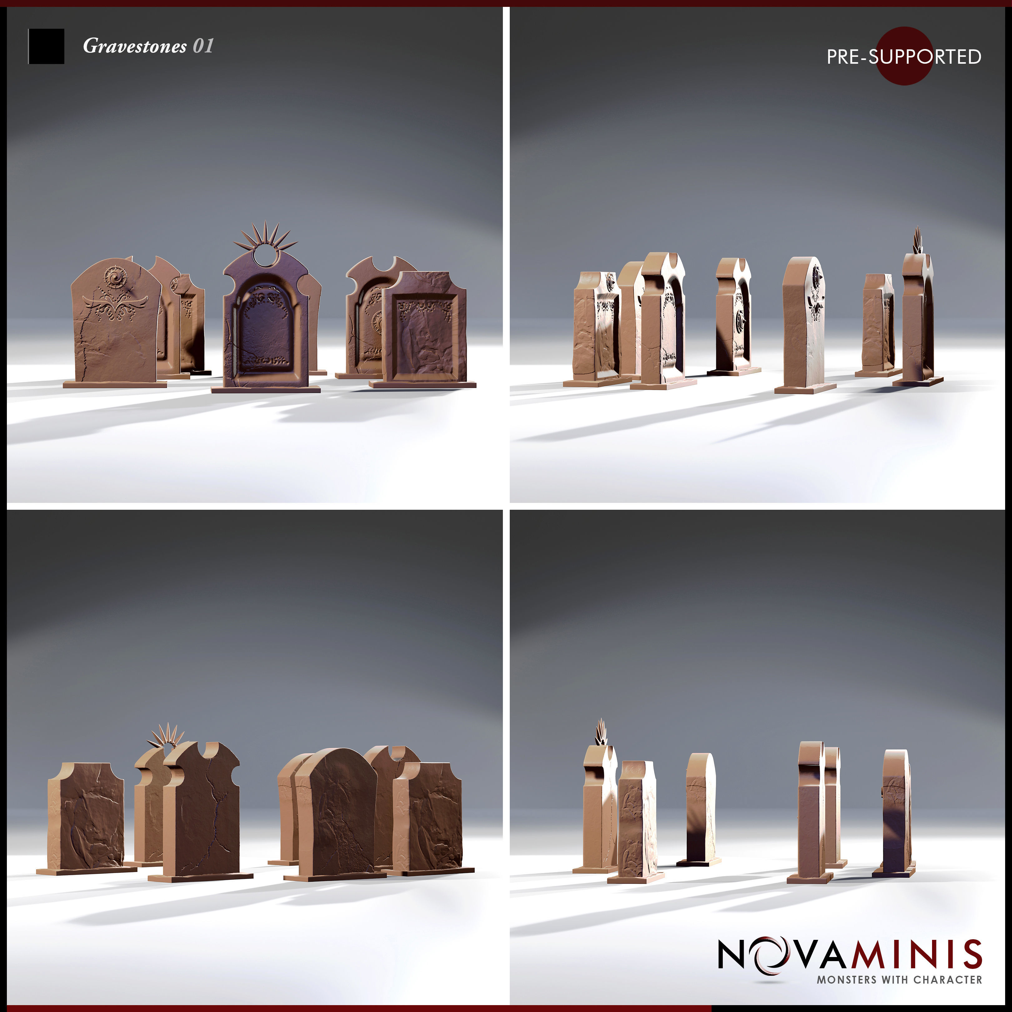 Gravestones 01 3D print model_2