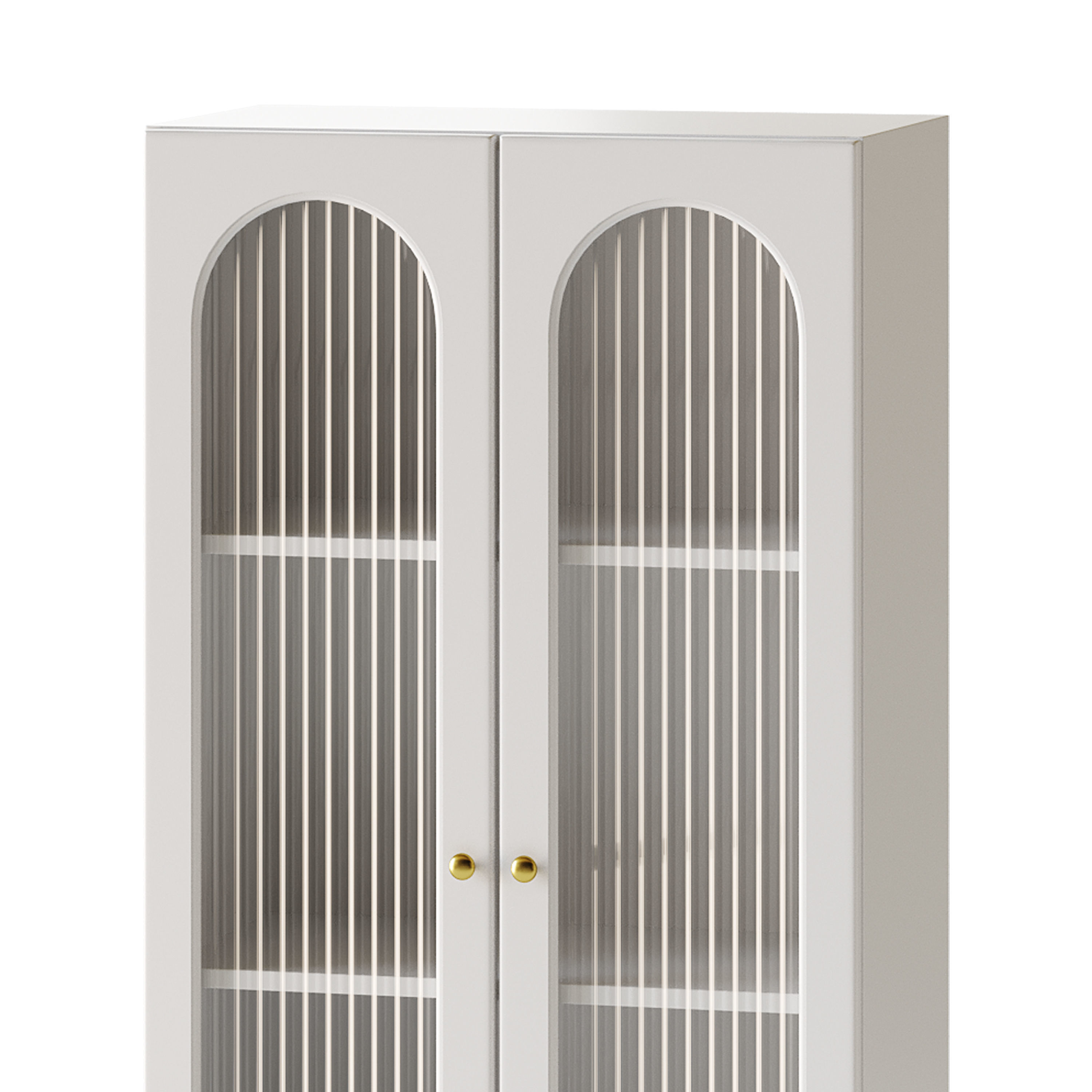 Cabinet Included White Closed Back Wooden Standard Bookcase 2 3D model_13