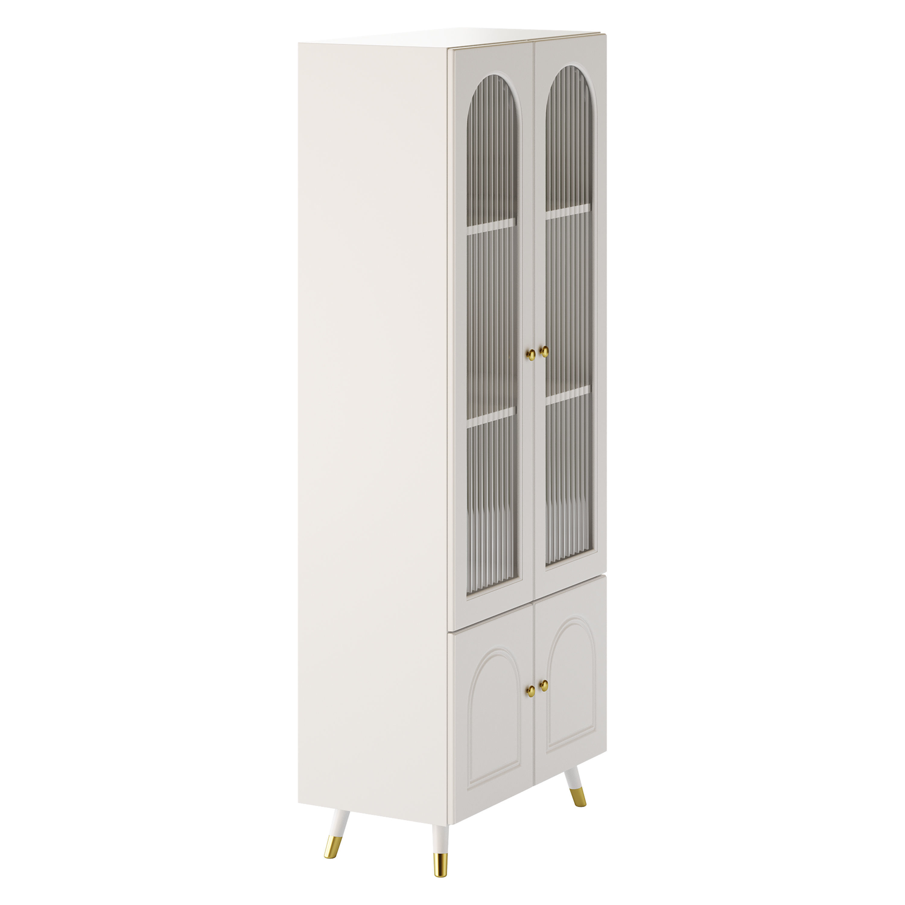 Cabinet Included White Closed Back Wooden Standard Bookcase 2 3D model_5