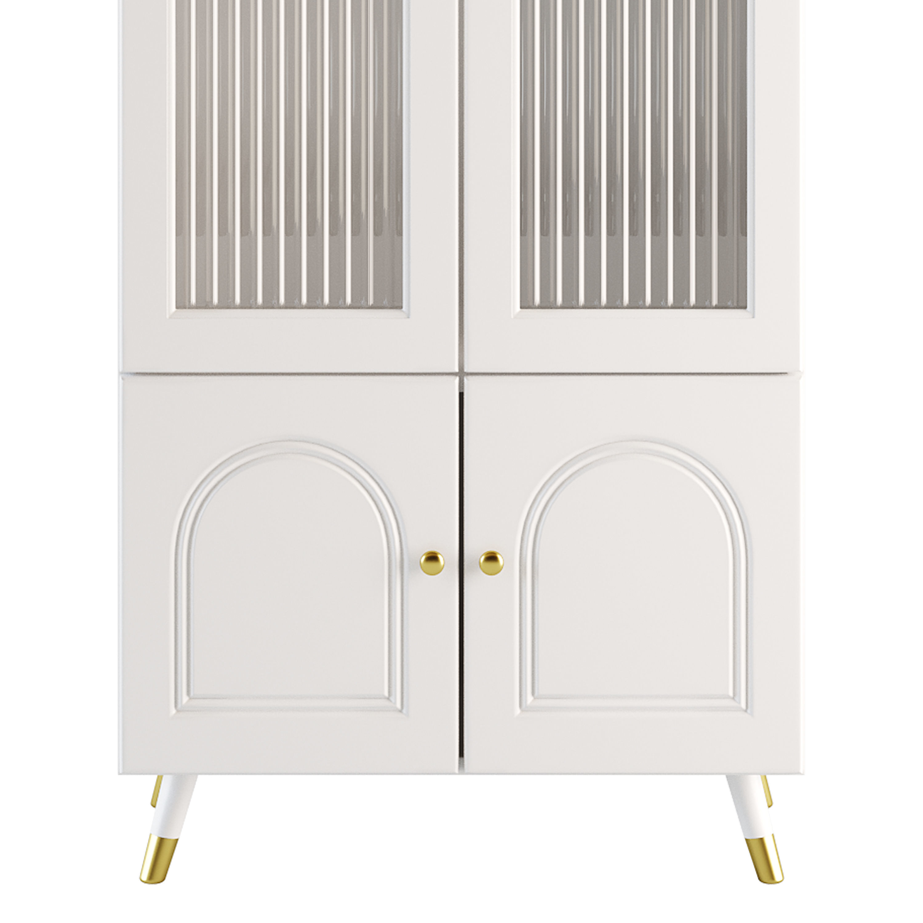 Cabinet Included White Closed Back Wooden Standard Bookcase 2 3D model_10