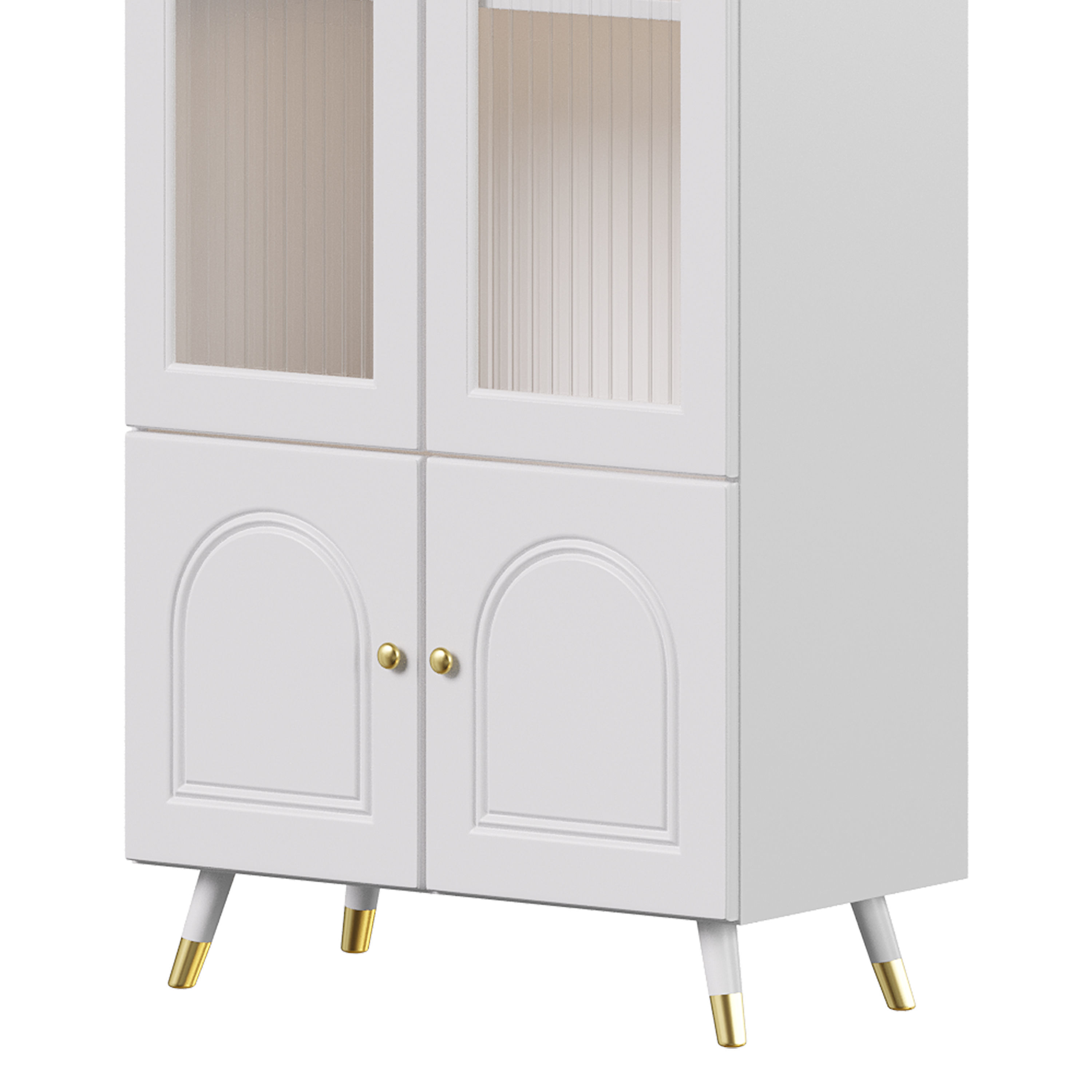 Cabinet Included White Closed Back Wooden Standard Bookcase 2 3D model_7