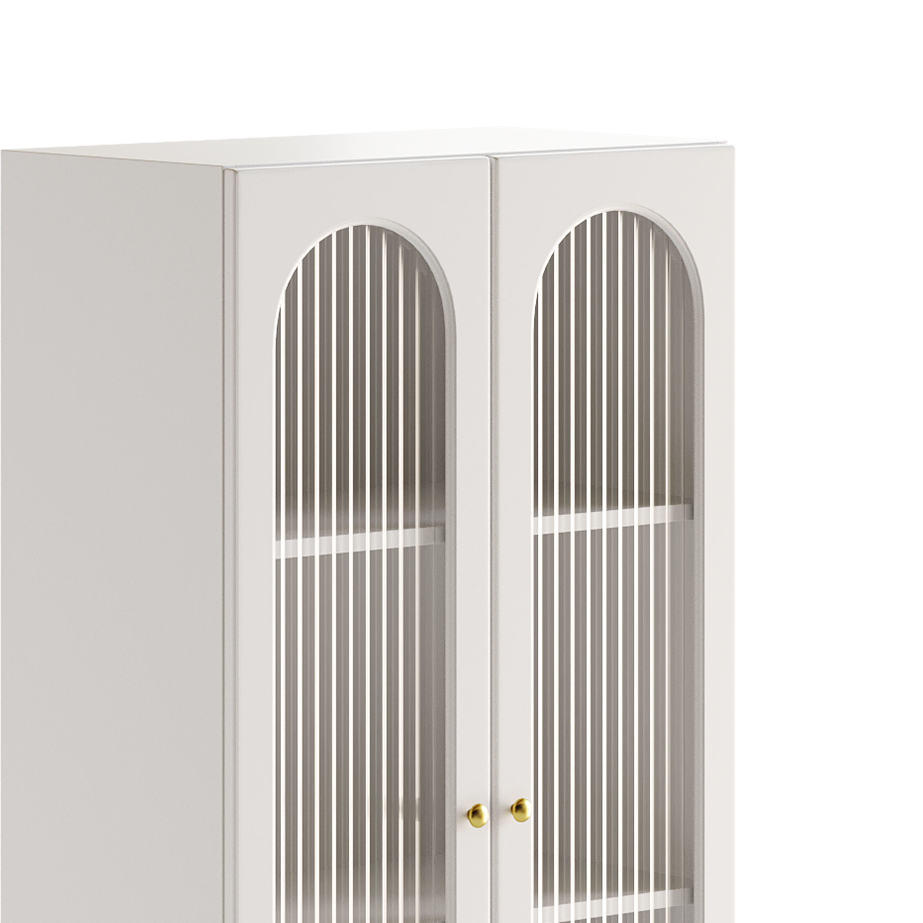 Cabinet Included White Closed Back Wooden Standard Bookcase 2 3D model_3