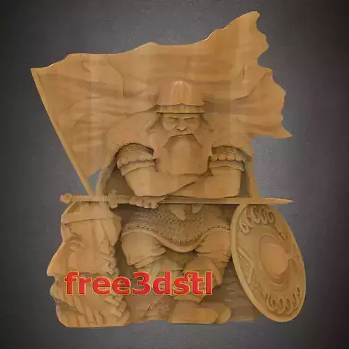 Viking warrior 3D STL Model for CNC Router