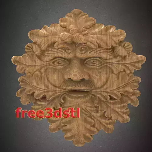 green man 3D STL Model for CNC Router