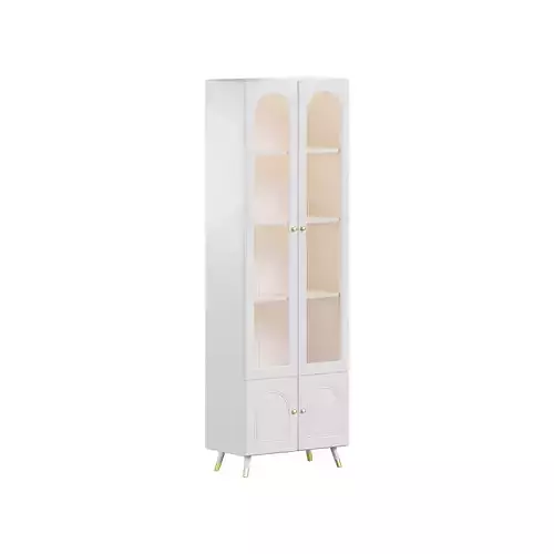 Cabinet Included White Closed Back Wooden Standard Bookcase 3