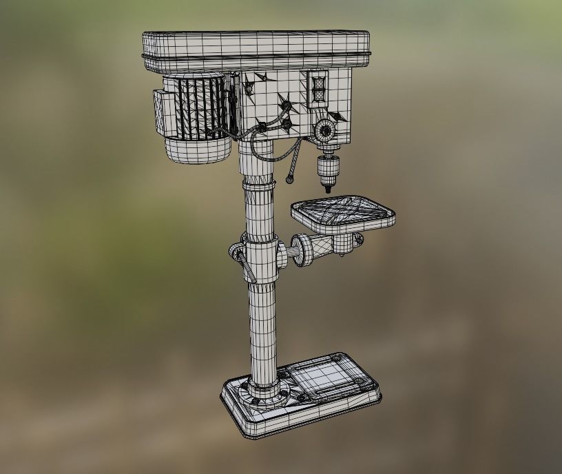1 to 24 scale drilling machine 3D print model_2