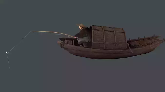 fisherman  Low-poly 3D model