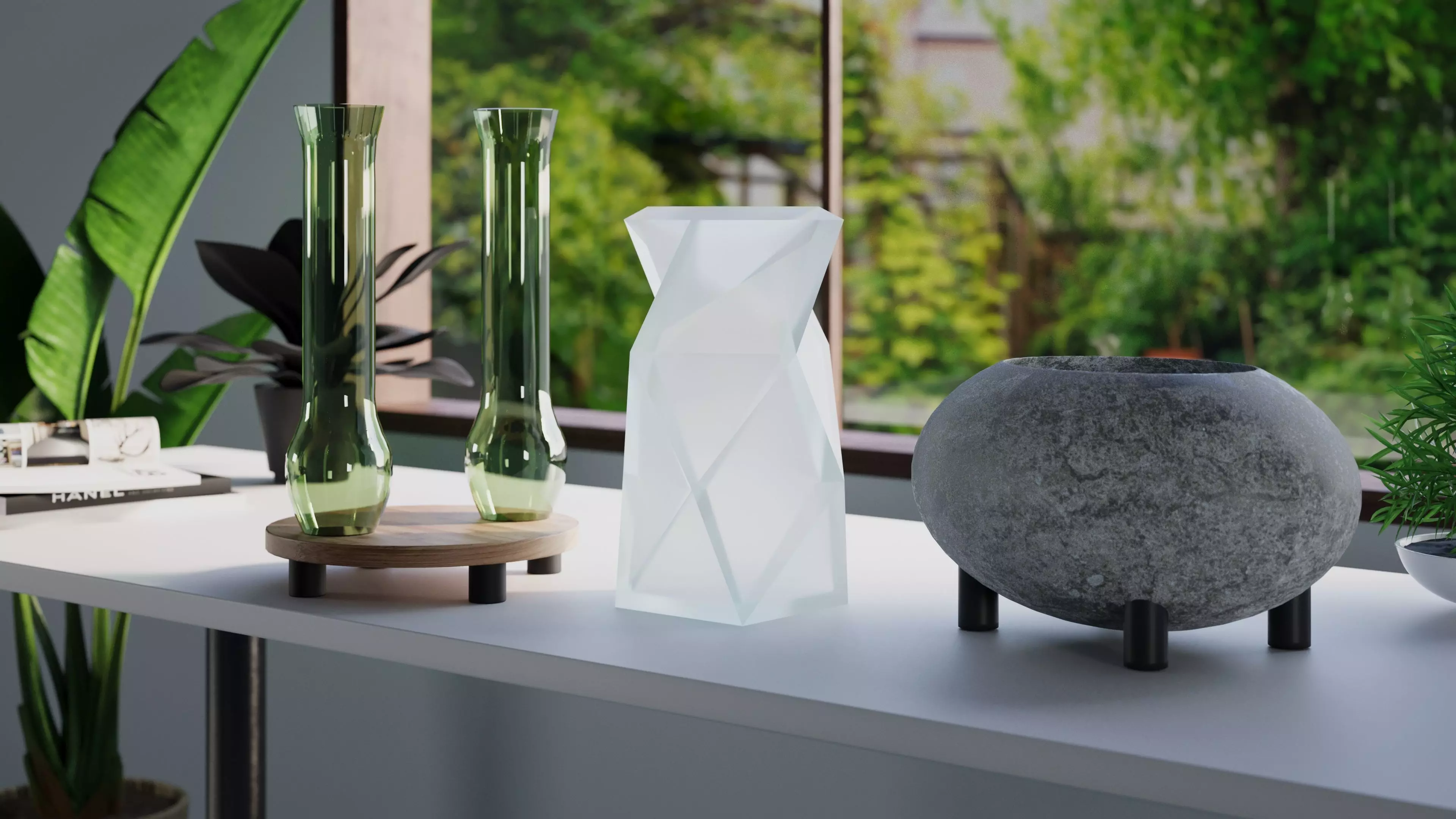 Trio vase set  3D model_0