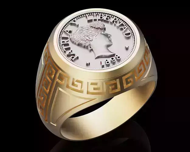 Anniversary of Souvenir Peso Coin Ring 3d model printable