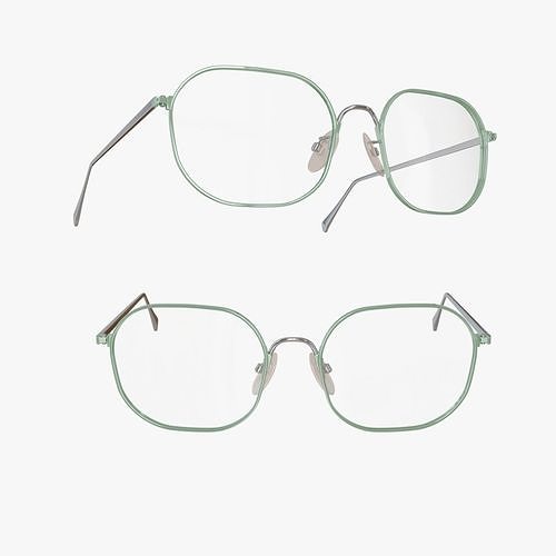  Glasses lite mint color 3D model