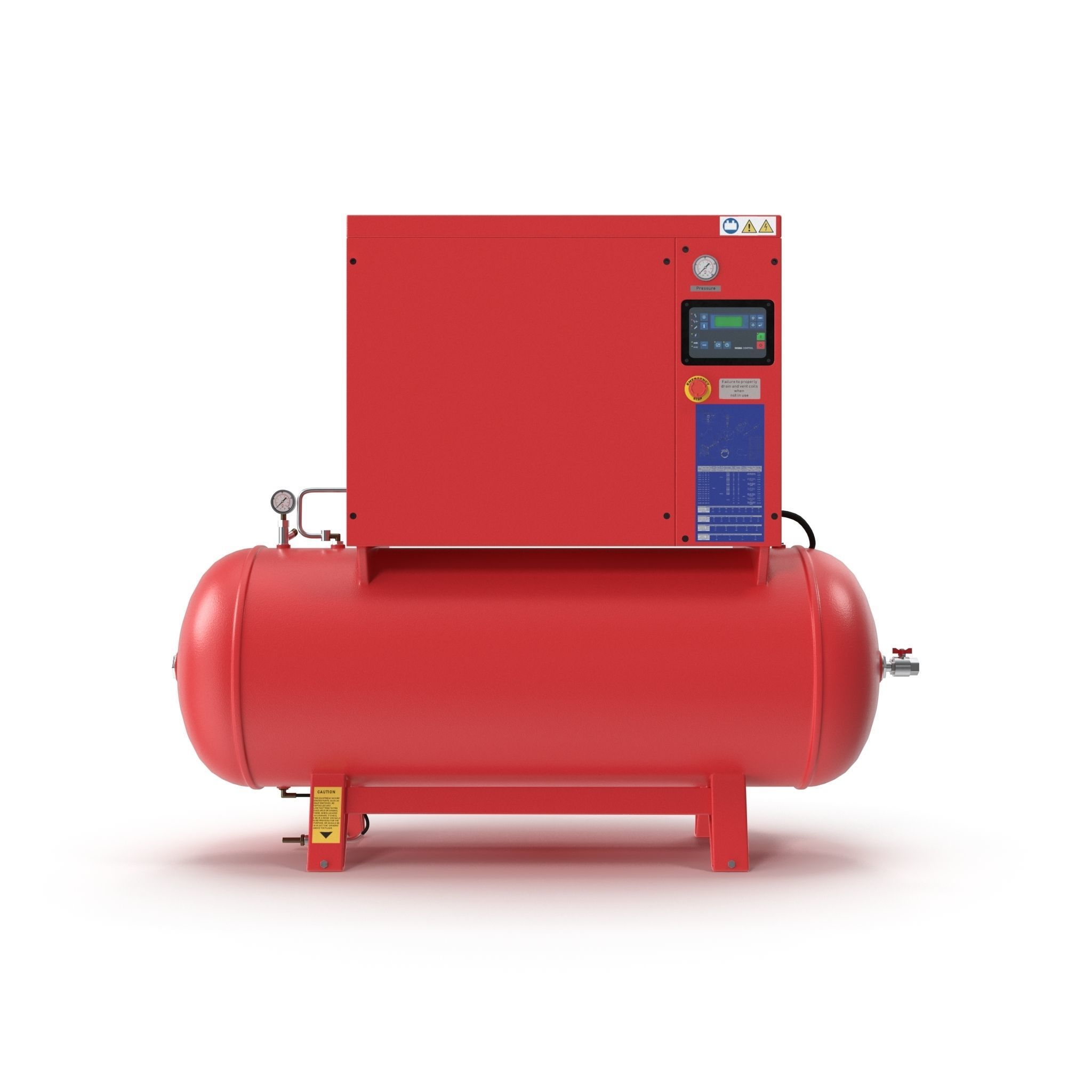 Air Compressor 73 Gallon 8 HP Low-poly 3D model_3