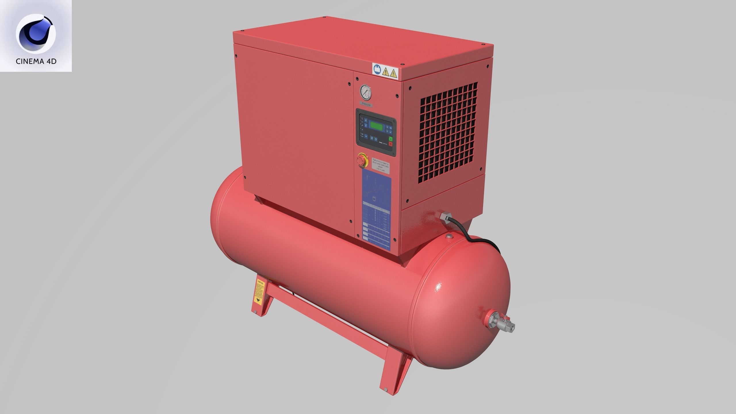 Air Compressor 73 Gallon 8 HP Low-poly 3D model_30