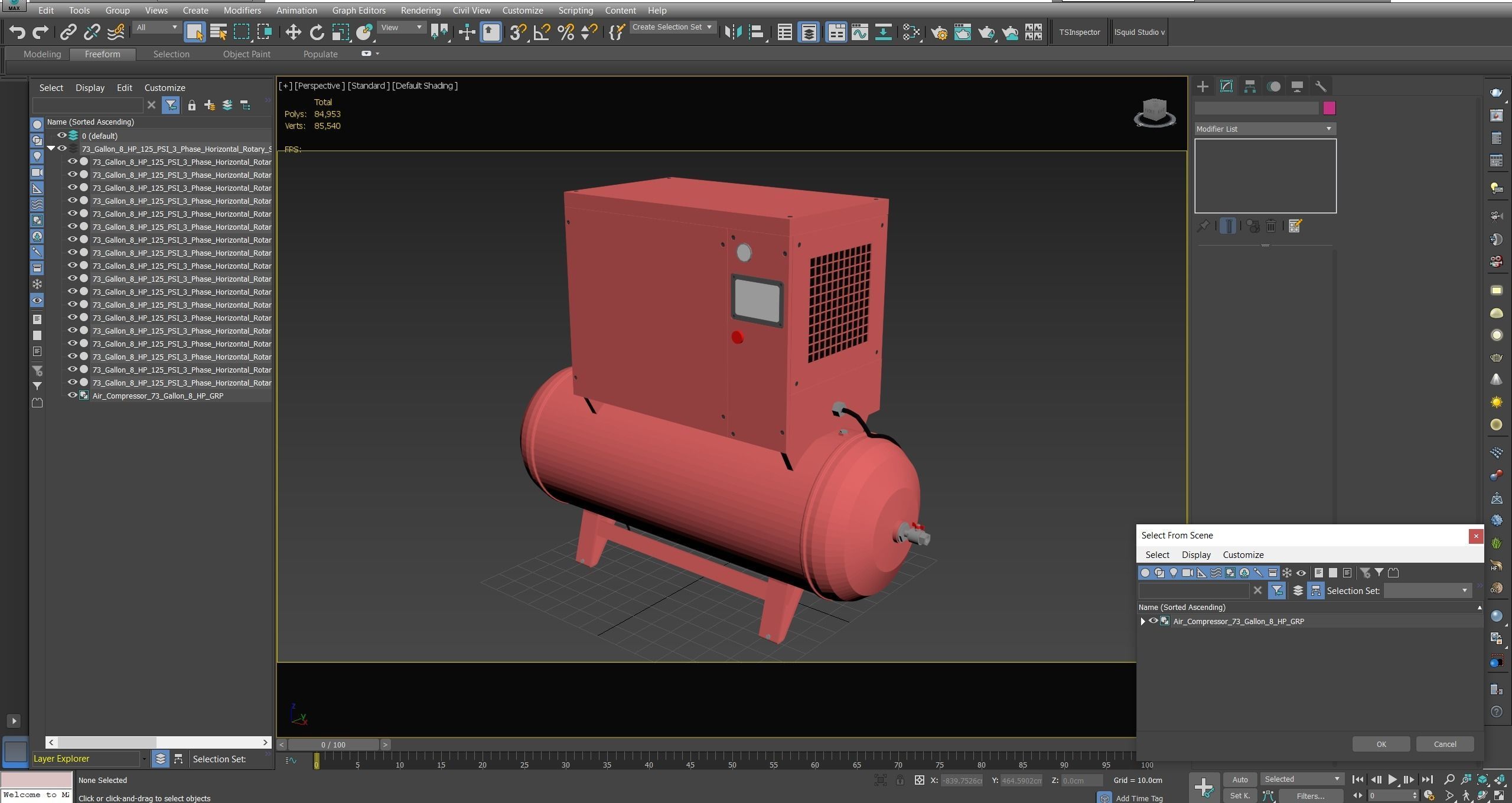 Air Compressor 73 Gallon 8 HP Low-poly 3D model_27