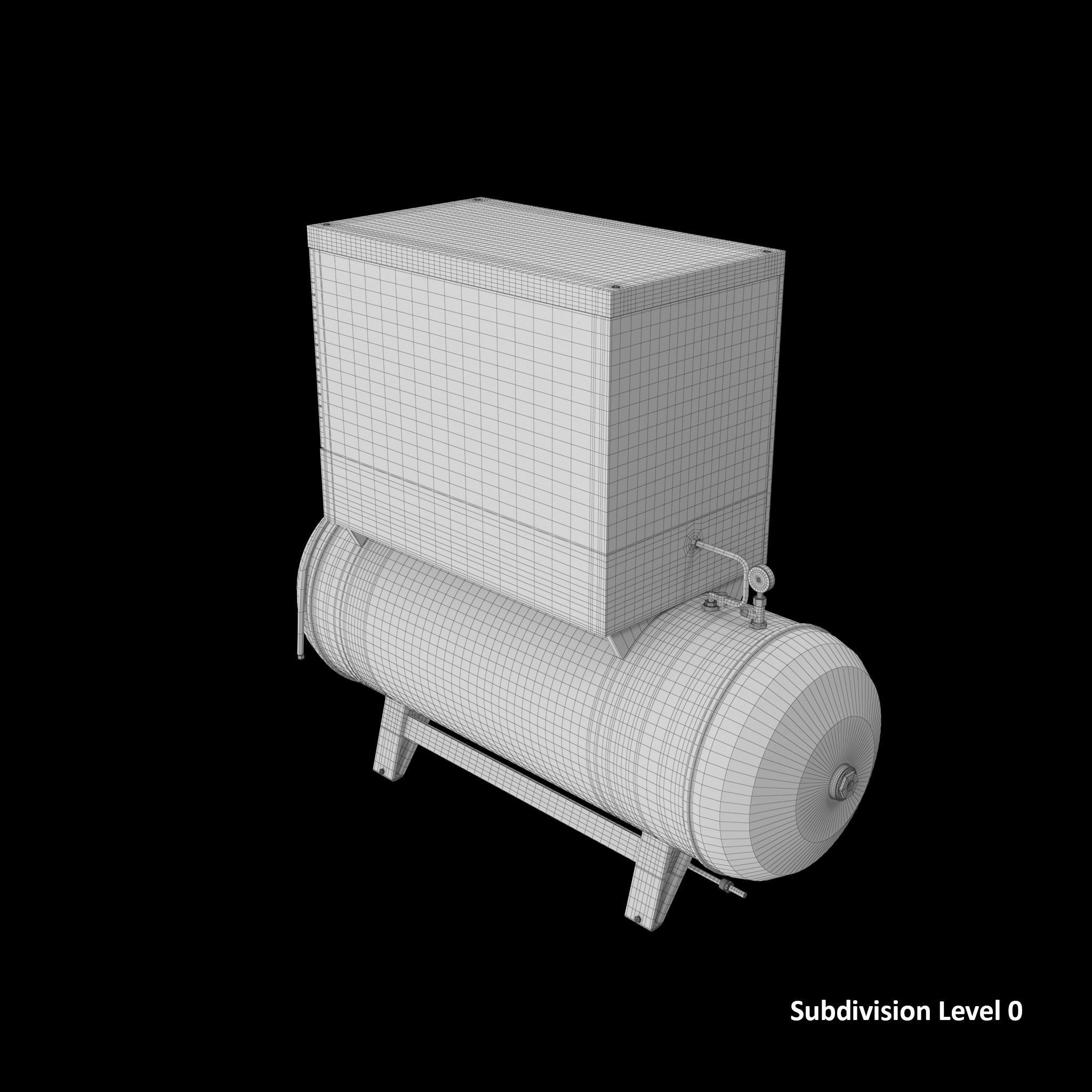 Air Compressor 73 Gallon 8 HP Low-poly 3D model_12