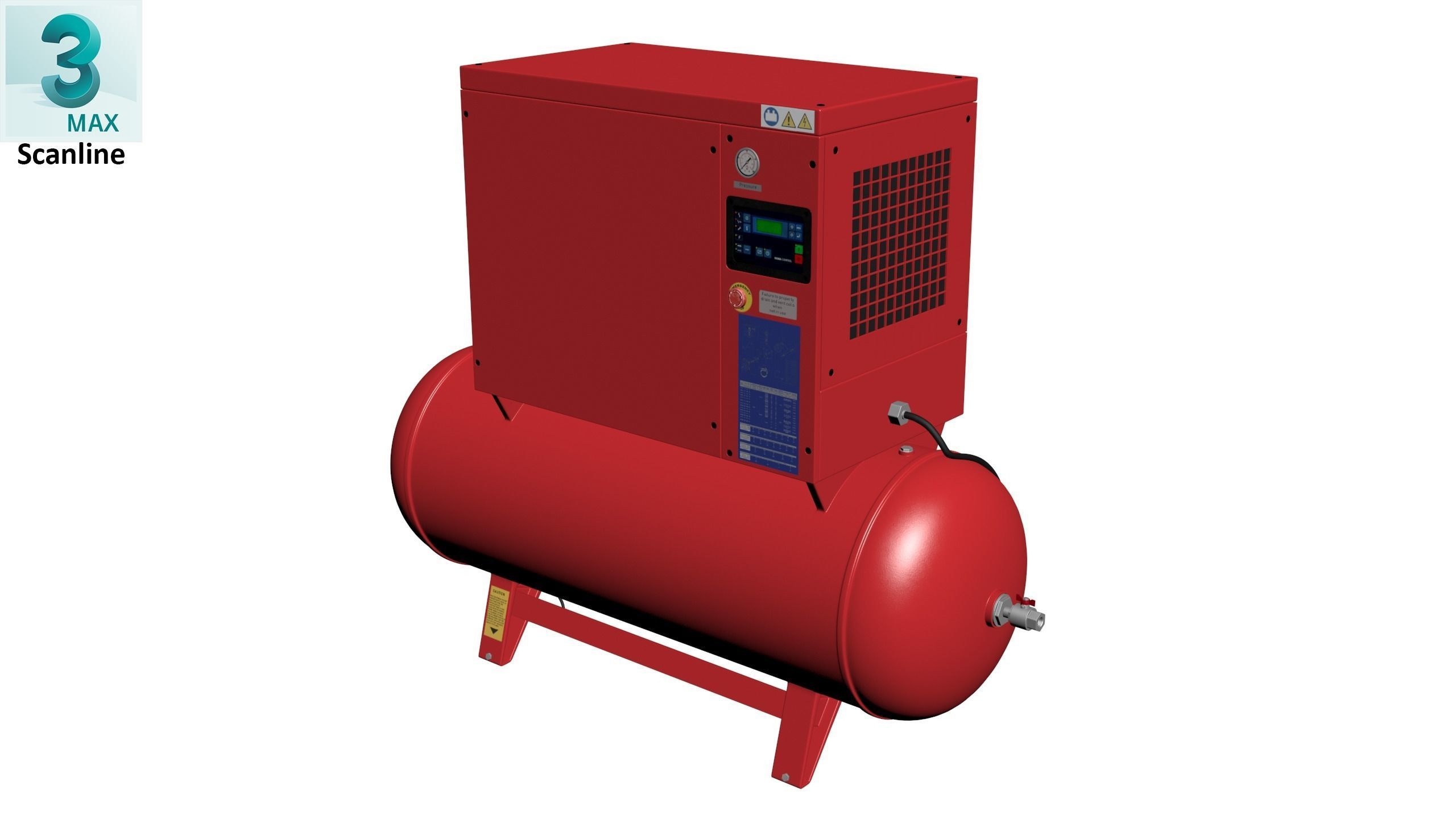 Air Compressor 73 Gallon 8 HP Low-poly 3D model_26