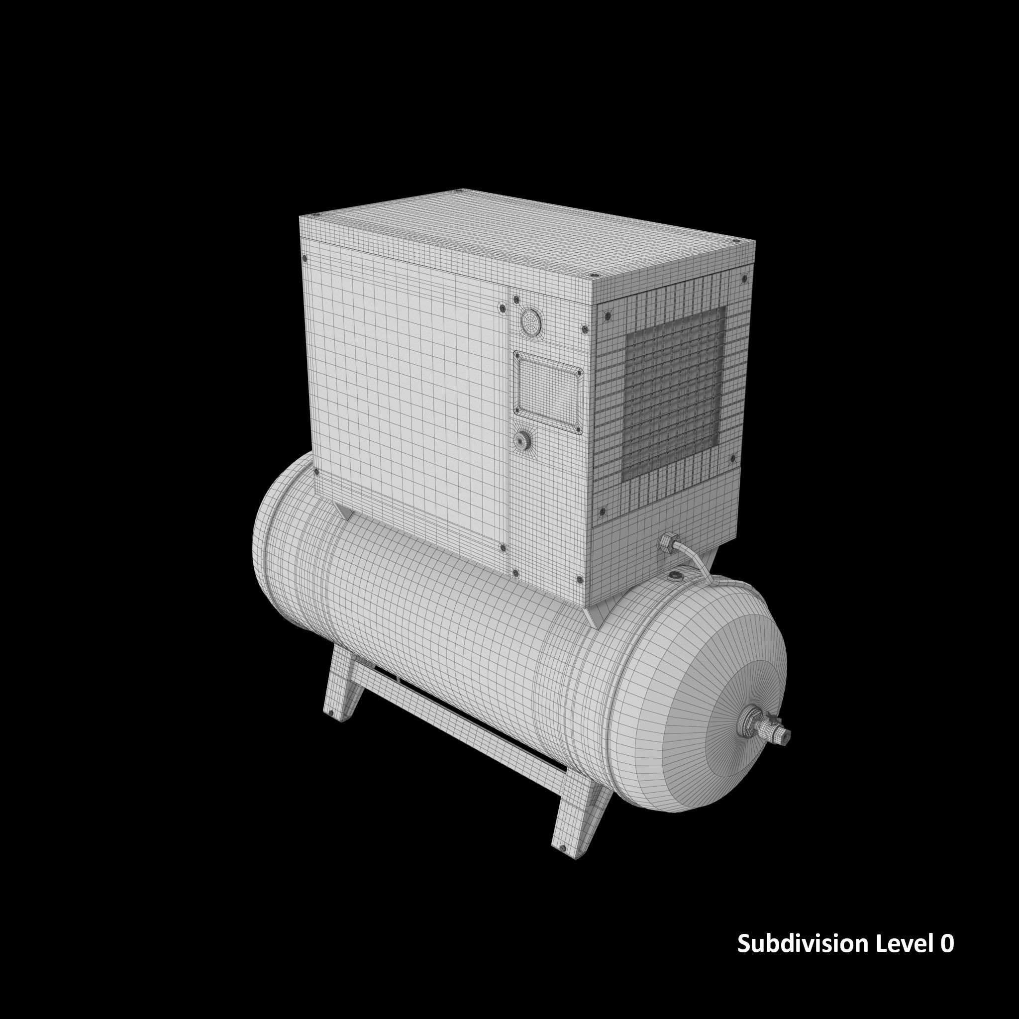 Air Compressor 73 Gallon 8 HP Low-poly 3D model_10
