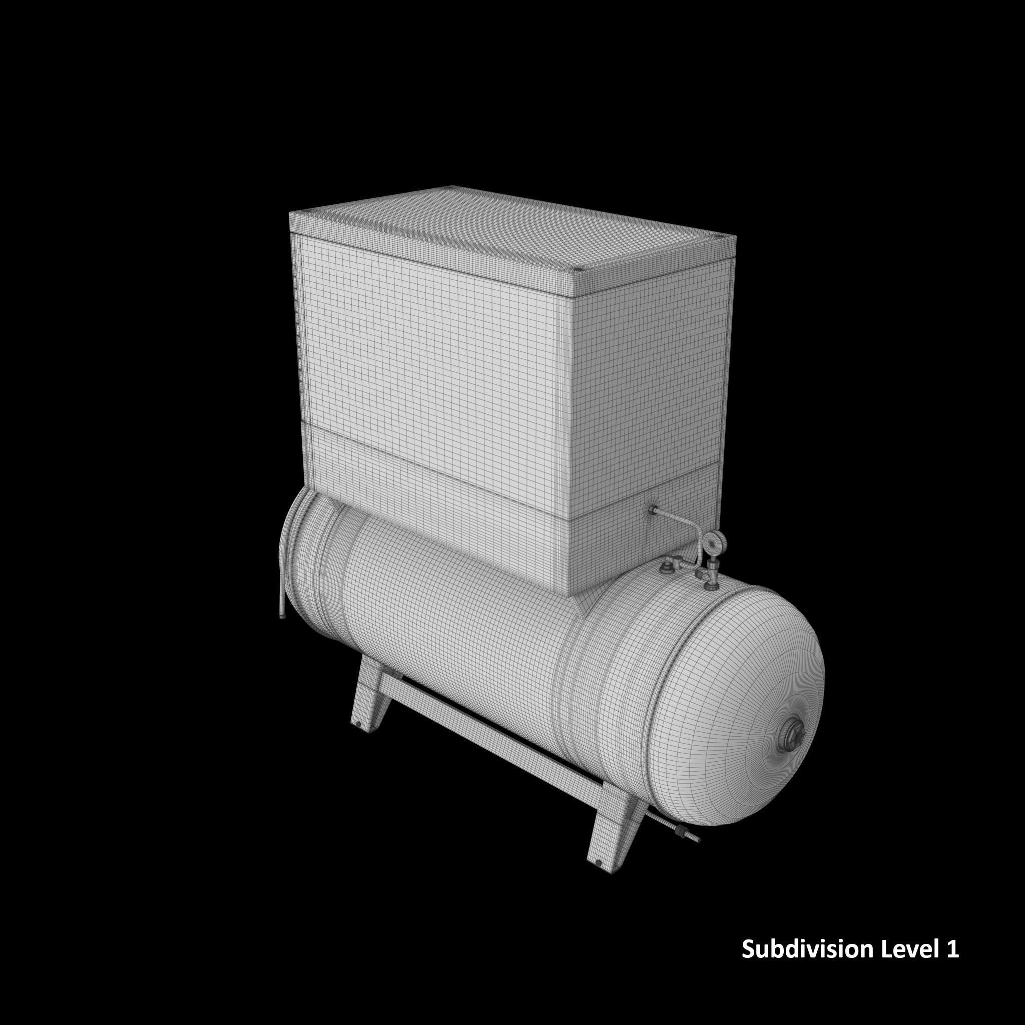 Air Compressor 73 Gallon 8 HP Low-poly 3D model_13