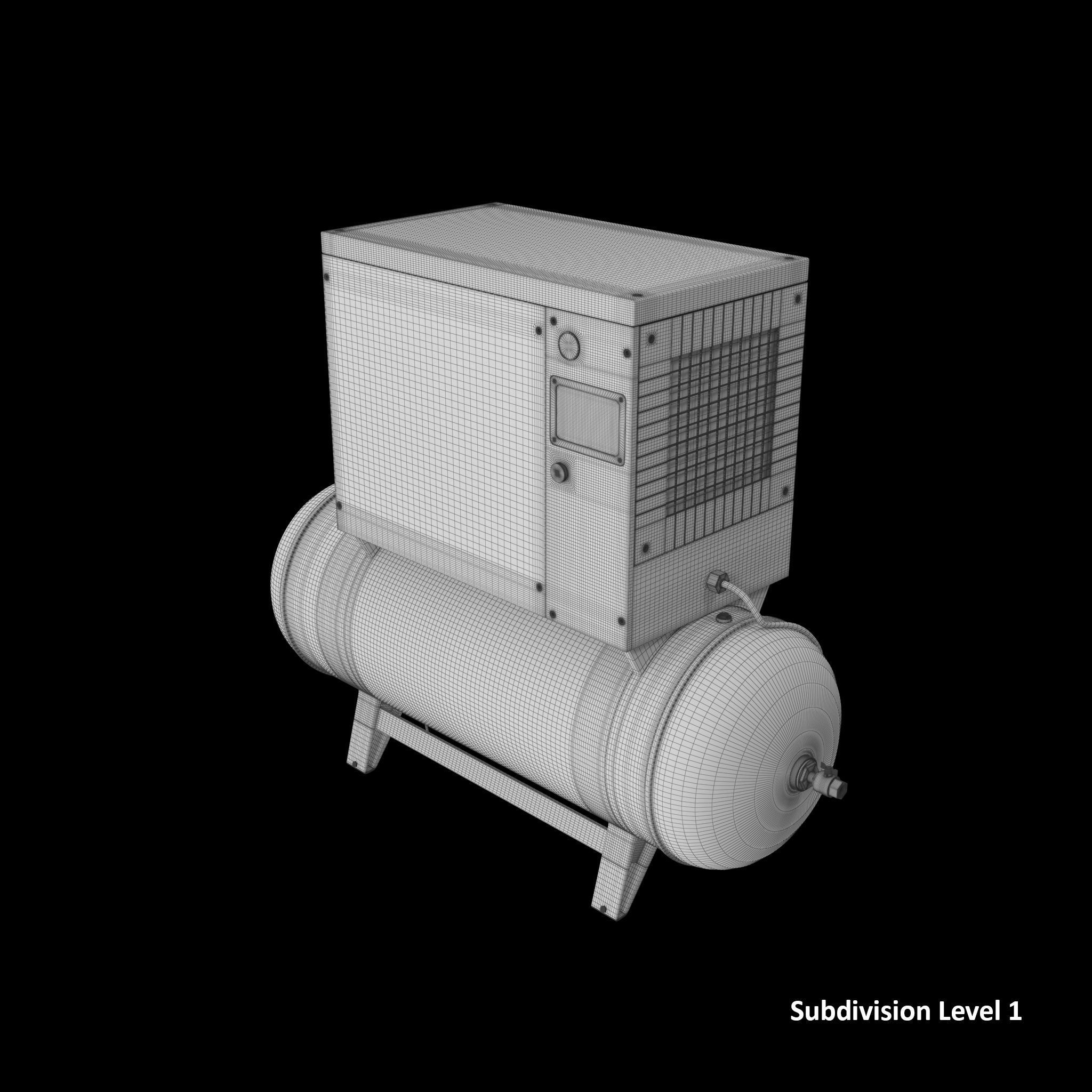 Air Compressor 73 Gallon 8 HP Low-poly 3D model_11