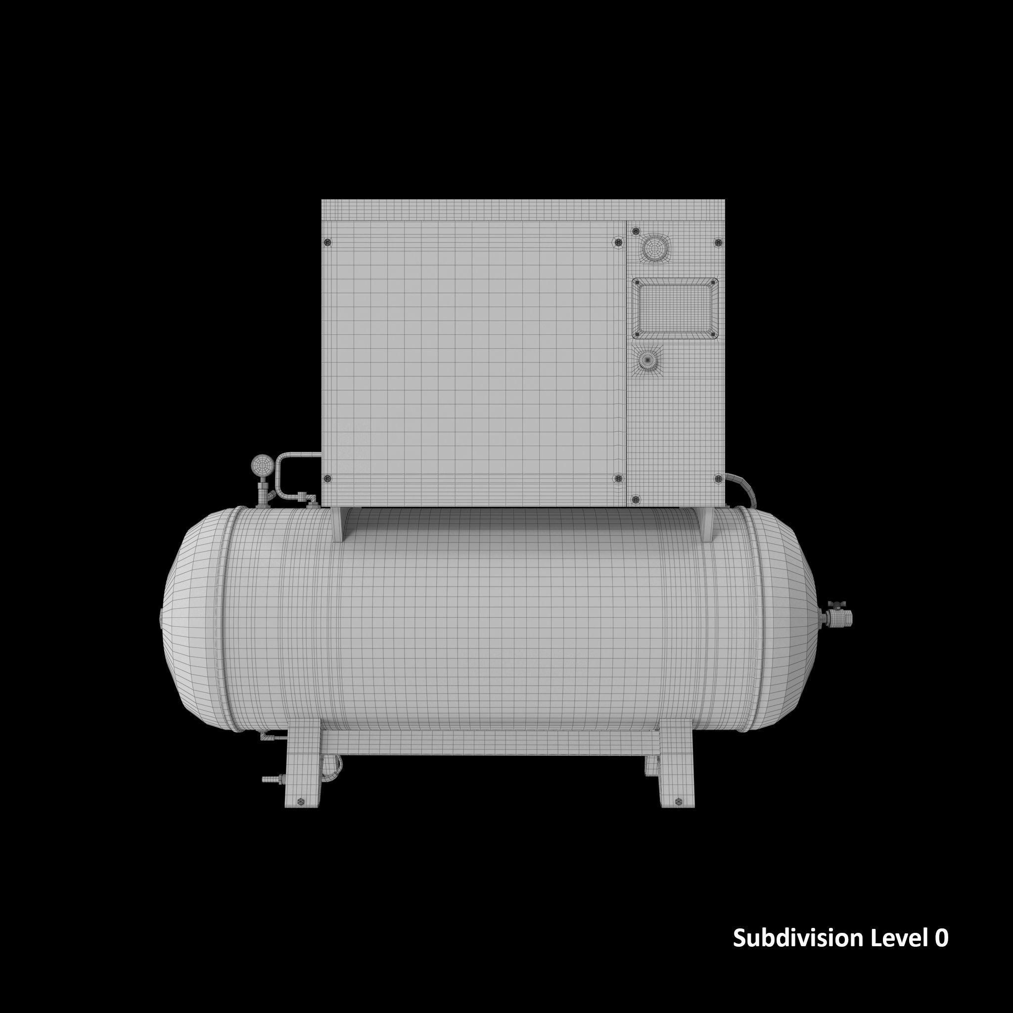 Air Compressor 73 Gallon 8 HP Low-poly 3D model_14
