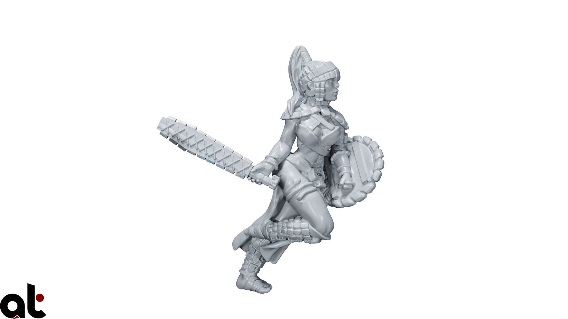 Amazon Warrior girl 2 3D print model_1