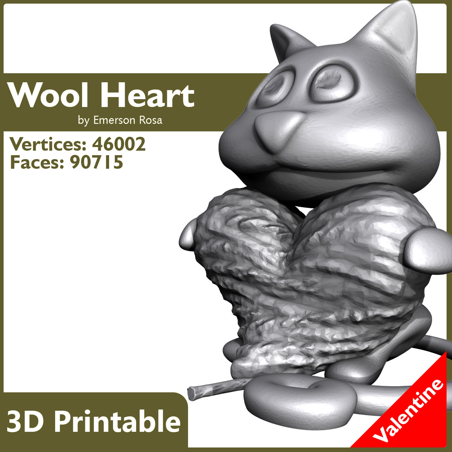 Cat s Wool Heart 3D print model_6