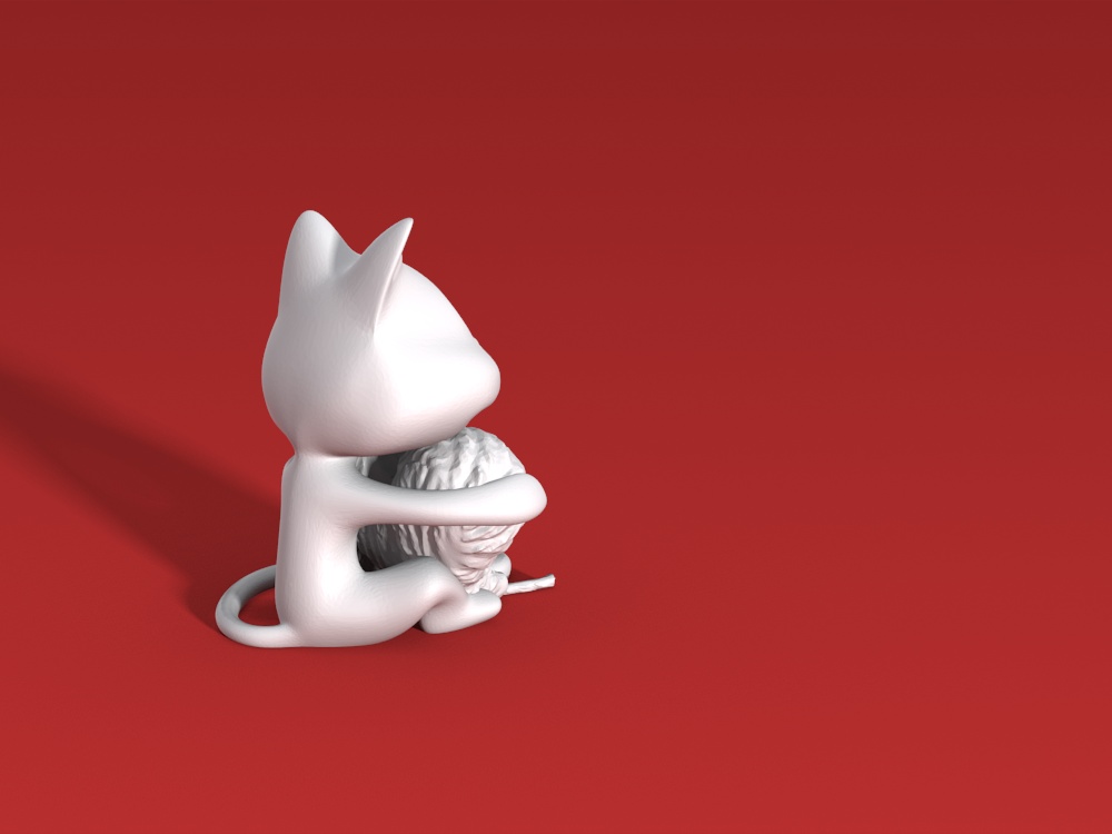 Cat s Wool Heart 3D print model_4