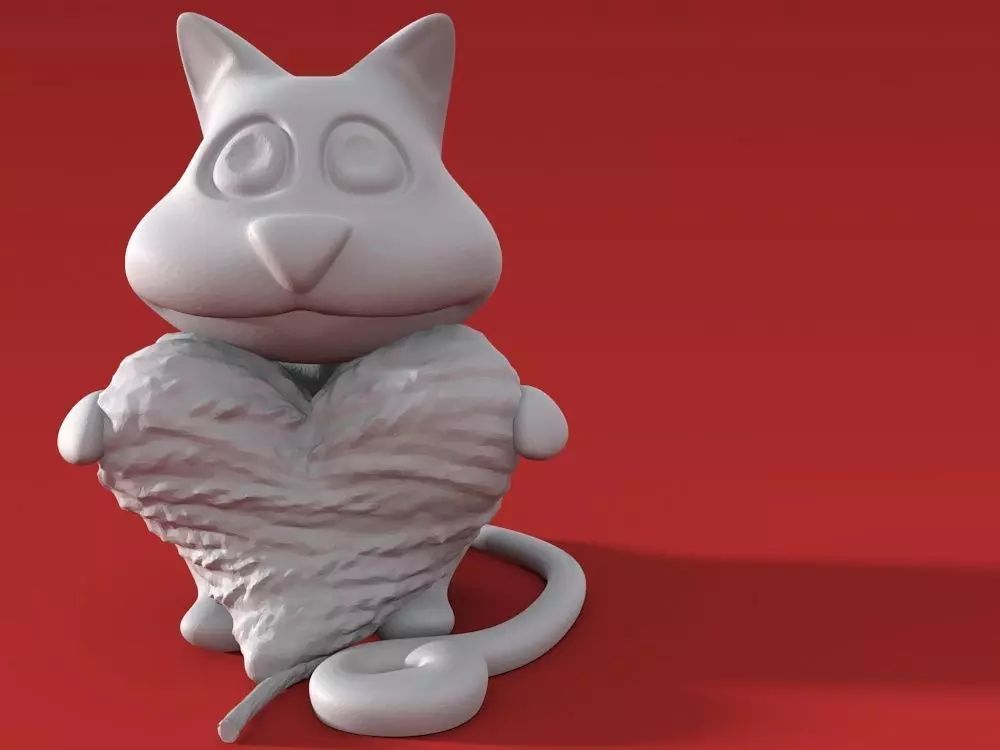 Cat s Wool Heart 3D print model_0