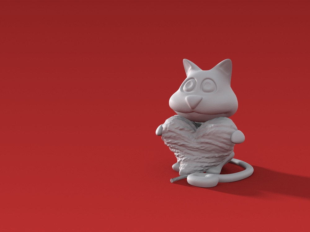 Cat s Wool Heart 3D print model_2