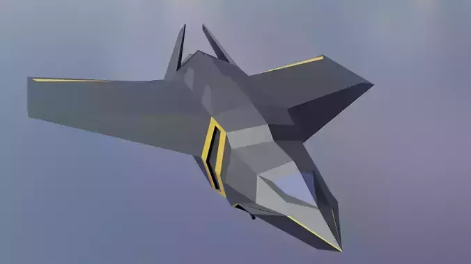Low poly space fighter Low-poly 3D model 3D model