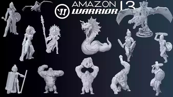 Titan Forge april Spell Blades Amazon Warriors 3D Model Collection