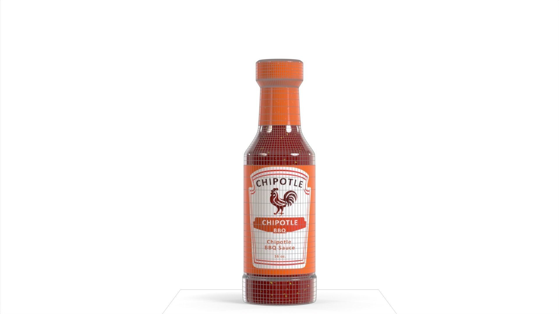BBQ Steak Sauce - in a bottle Low-poly 3D model_1