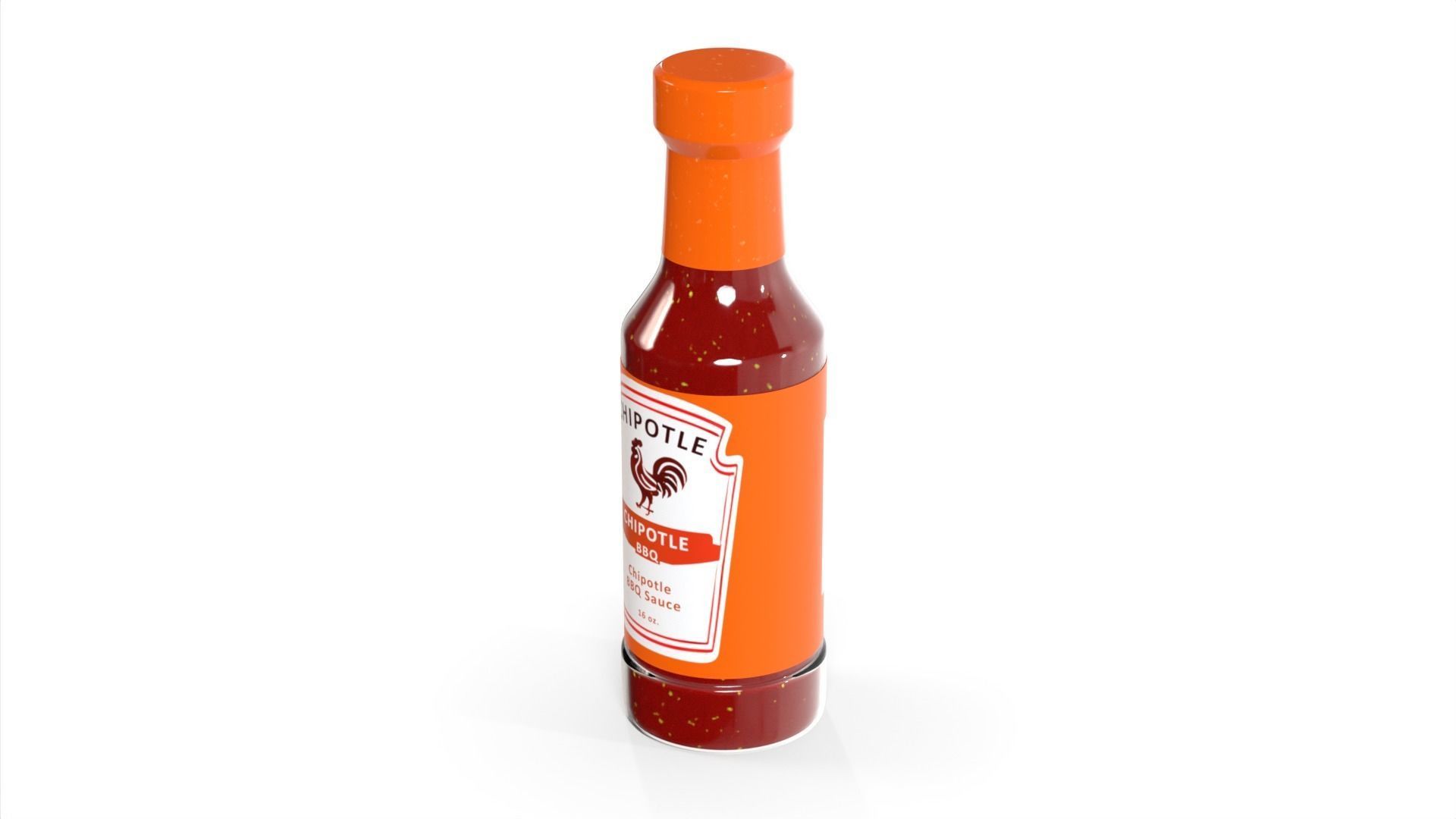 BBQ Steak Sauce - in a bottle Low-poly 3D model_3