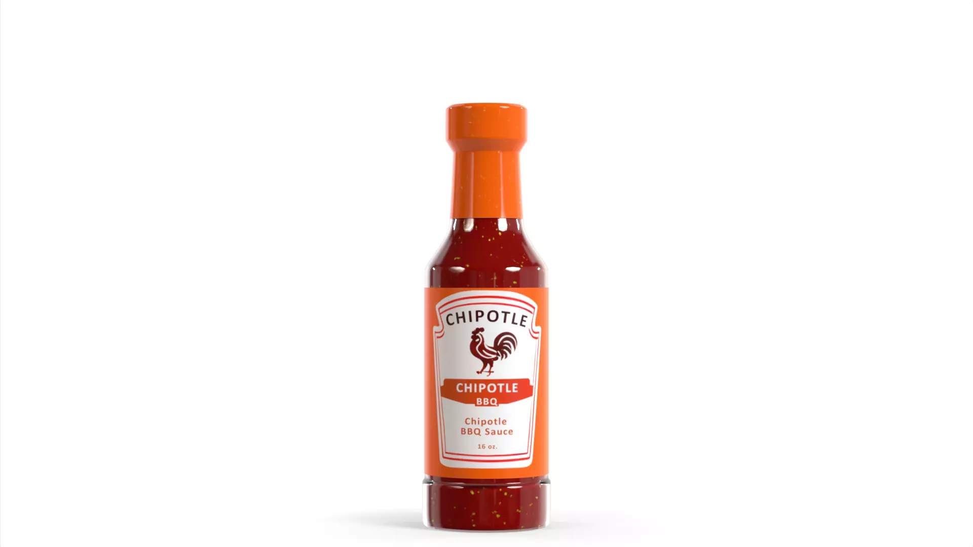 BBQ Steak Sauce - in a bottle Low-poly 3D model_0