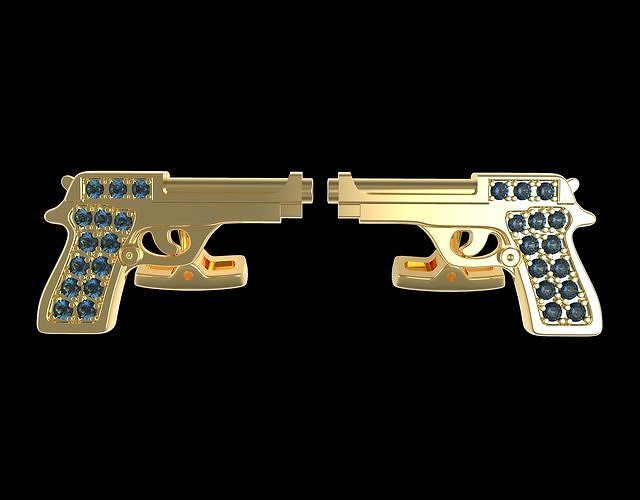 Shotgun Cufflinks 3D model