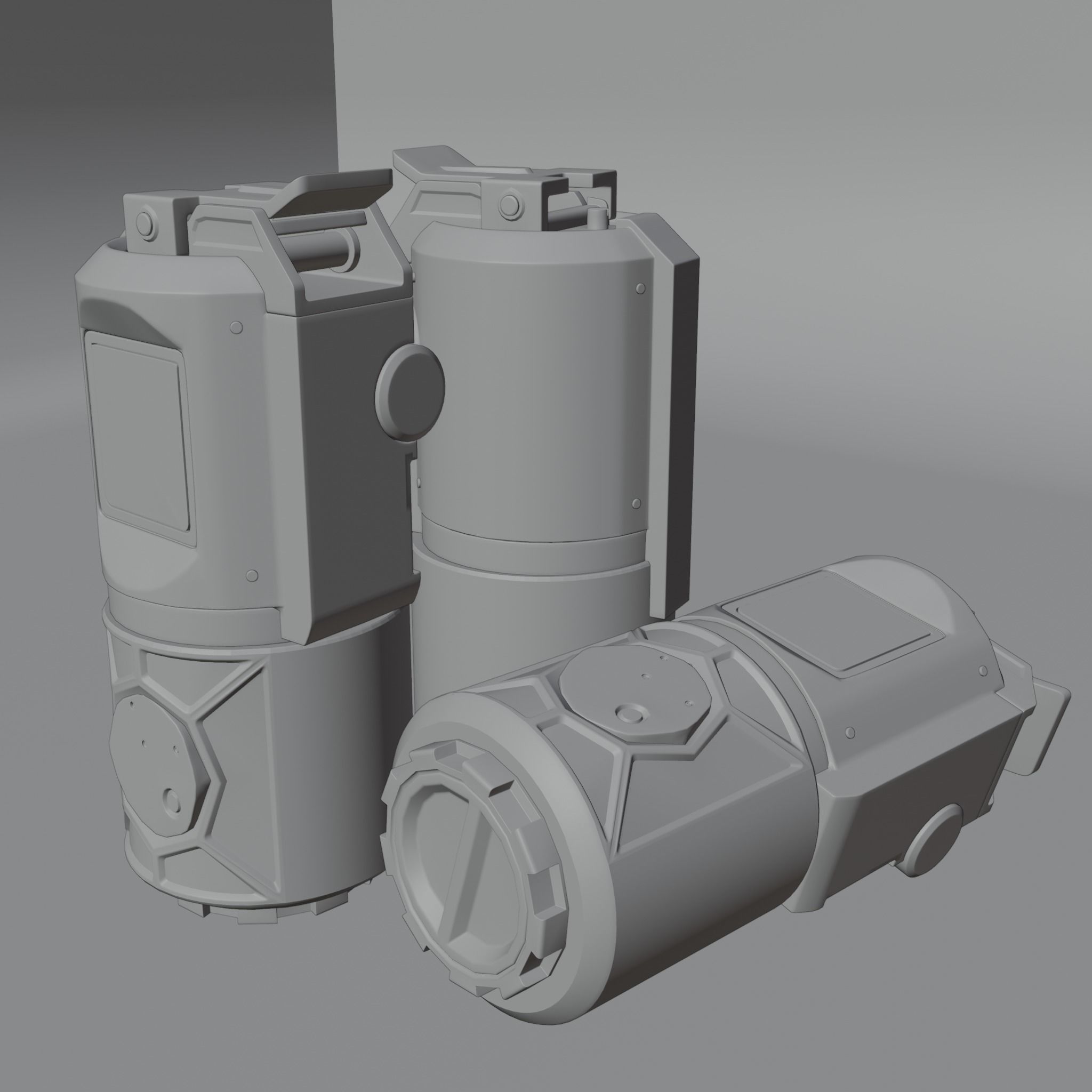 Cyber smoke grenade PBR Asset Low-poly 3D model Low-poly 3D model_2