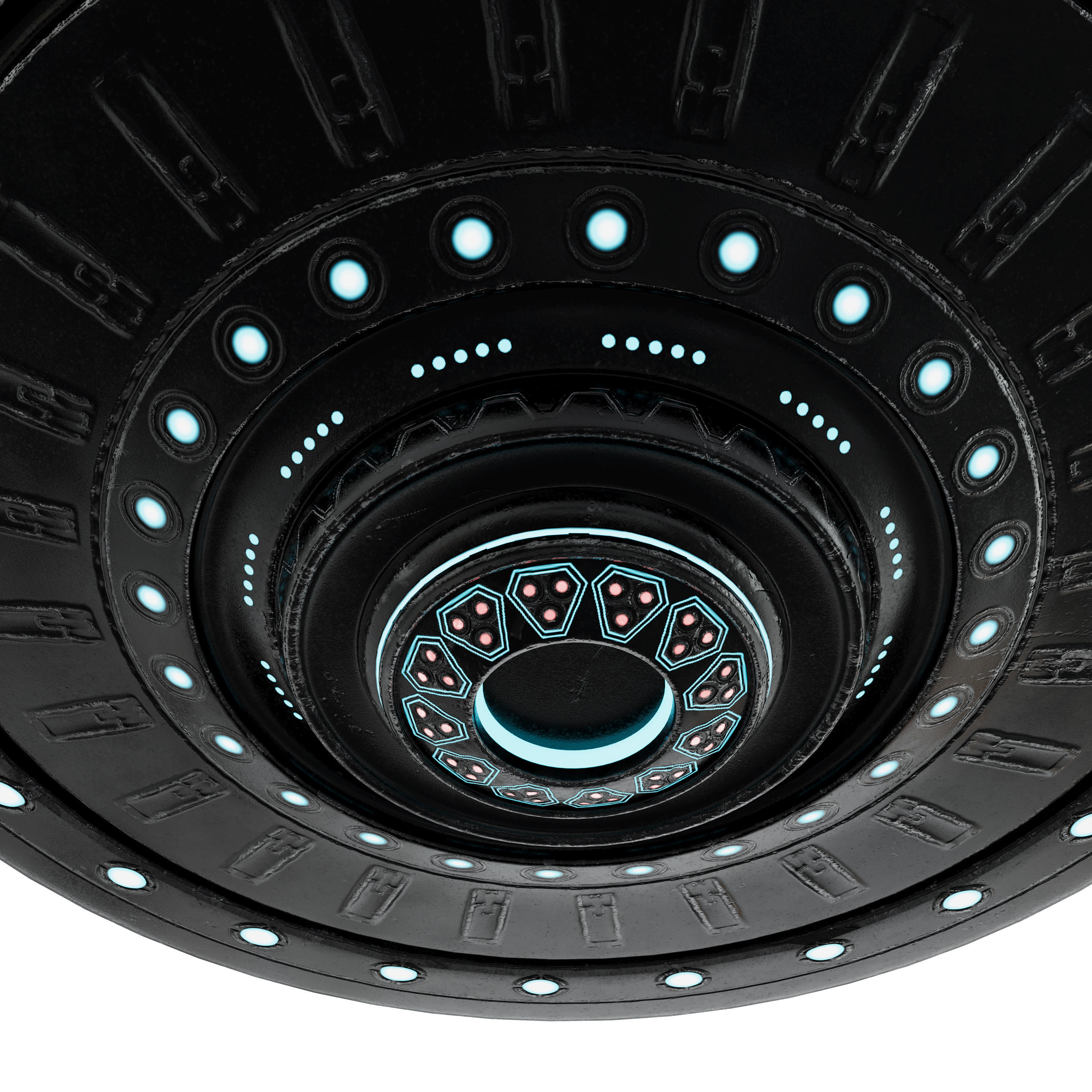 UFO spaceship Sci-fi Low-poly 3D model_4