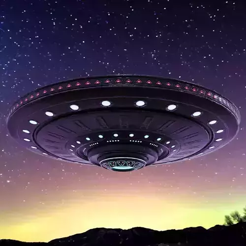 UFO spaceship Sci-fi Low-poly 3D model